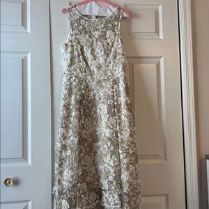 Adrianna Papell Elegant Cream and gold embellished Fabric